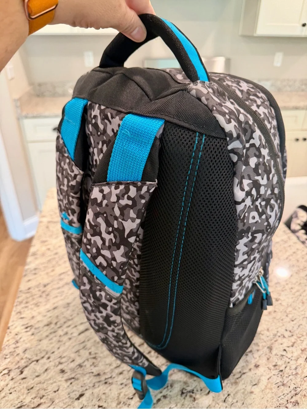 High Sierra Access Laptop Backpack Black Gray Camo Turquoise Travel like New